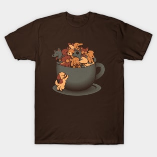 Puppy Latte Overflow Dog by Tobe Fonseca T-Shirt